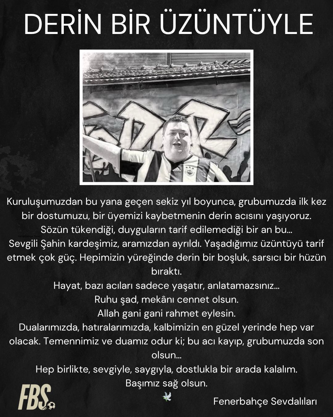 Derin bir üzüntüyle